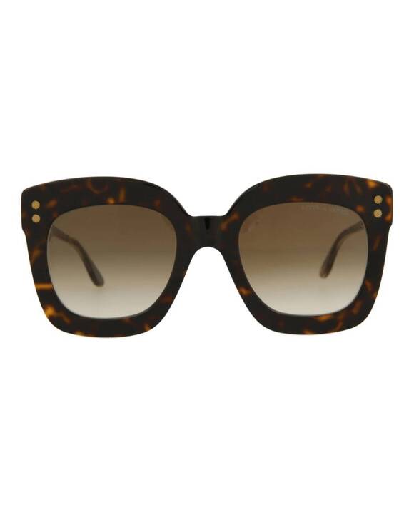 NEW BOTTEGA VENETA women\'s square-frame acetate sunglasses in havana crystal bro